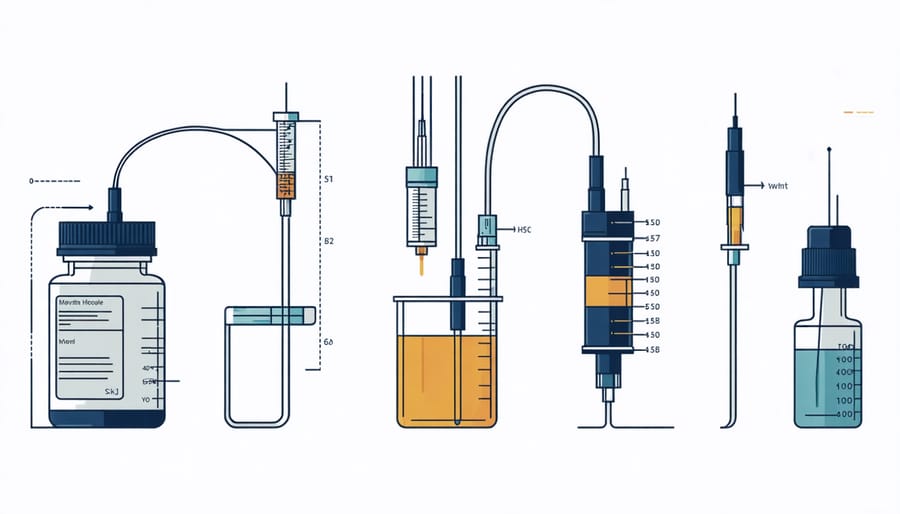 Conceptual illustration of modern devices used in respiratory diagnostics influenced by vaping health concerns