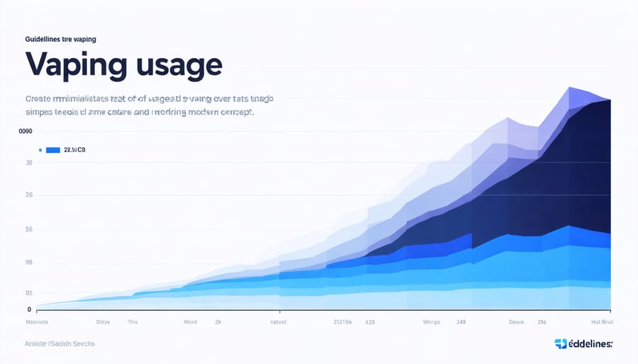 Line graph depicting the rise in vaping trends from 2010 to 2020 based on statistical data